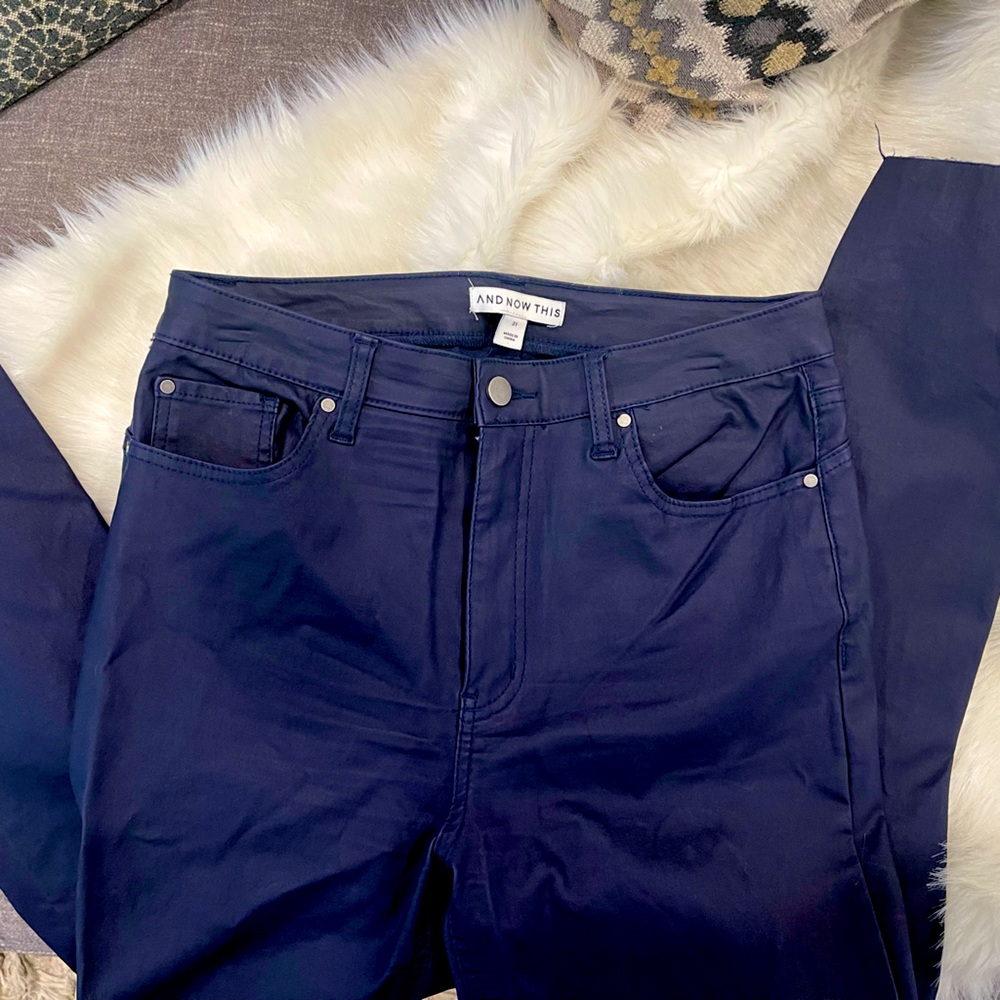 And Now this - light weight faux material Navy pants